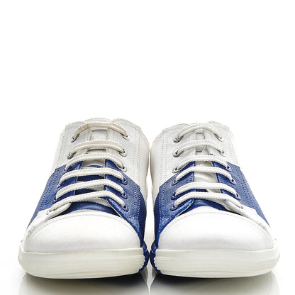 Chanel Canvas CC Sneakers 40.5 White Blue 2 of 7
