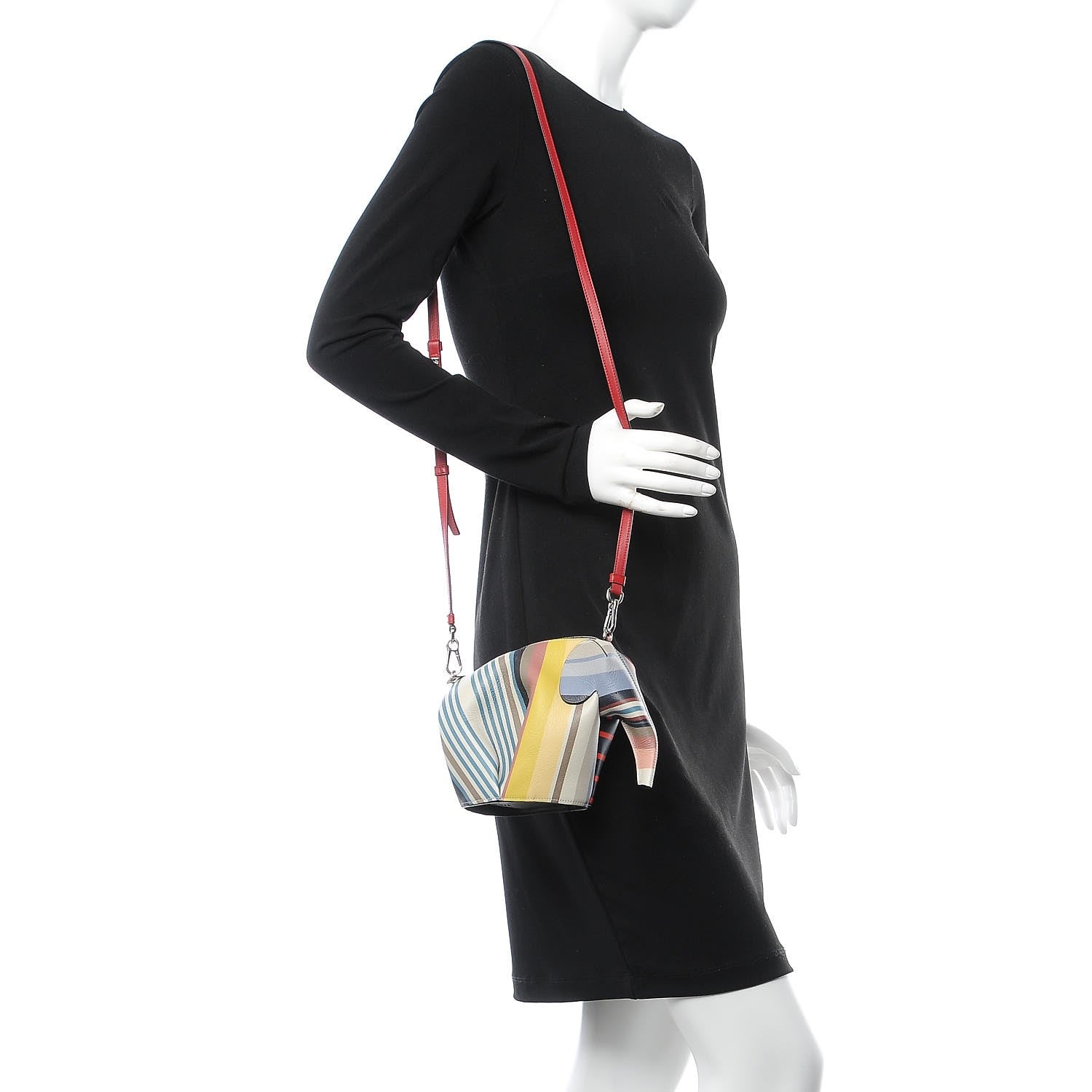 Loewe Calfskin Strip Mini Elephant Crossbody Bag Multicolor 2 of 7