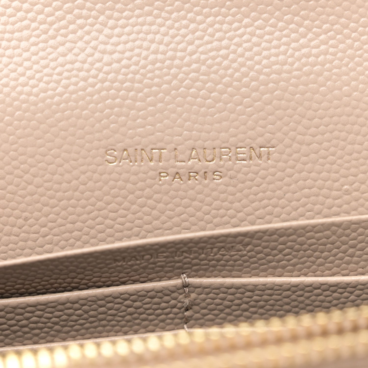 Saint Laurent Grain De Poudre Matelasse Chevron Monogram Chain Wallet Nude Powder 6 of 12