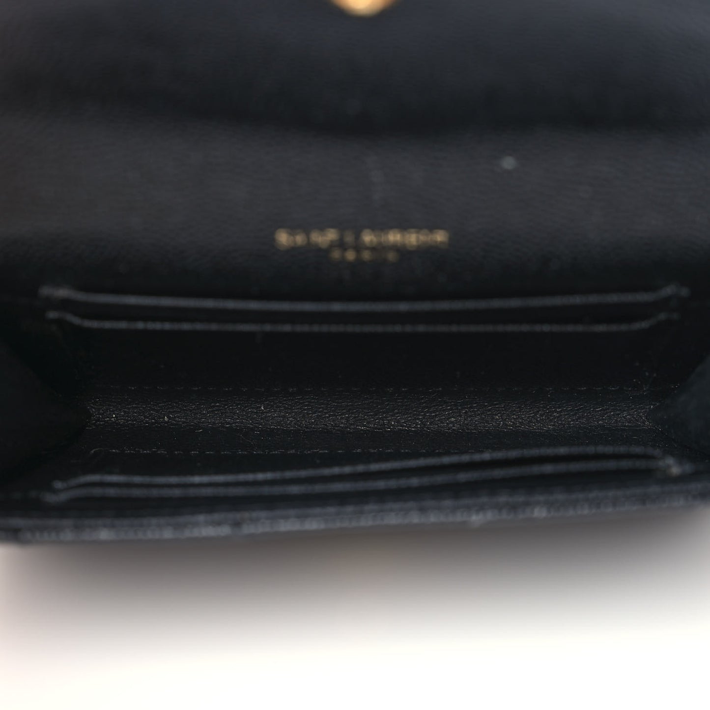 Grain De Poudre Matelasse Chevron Small Monogram Envelope Wallet Black