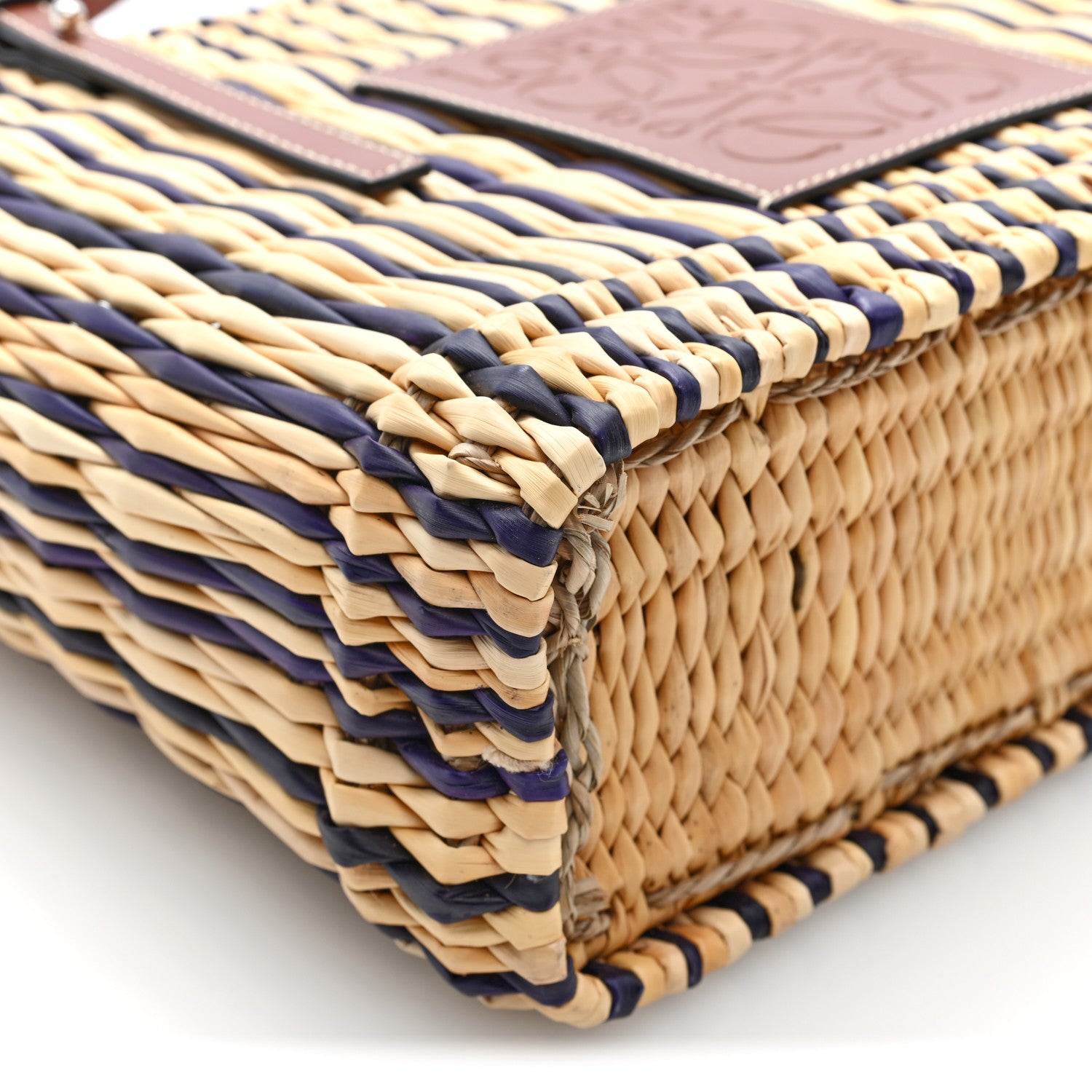 Loewe Raffia Square Small Basket Tote Bag Natural Black Pecan 9 of 10