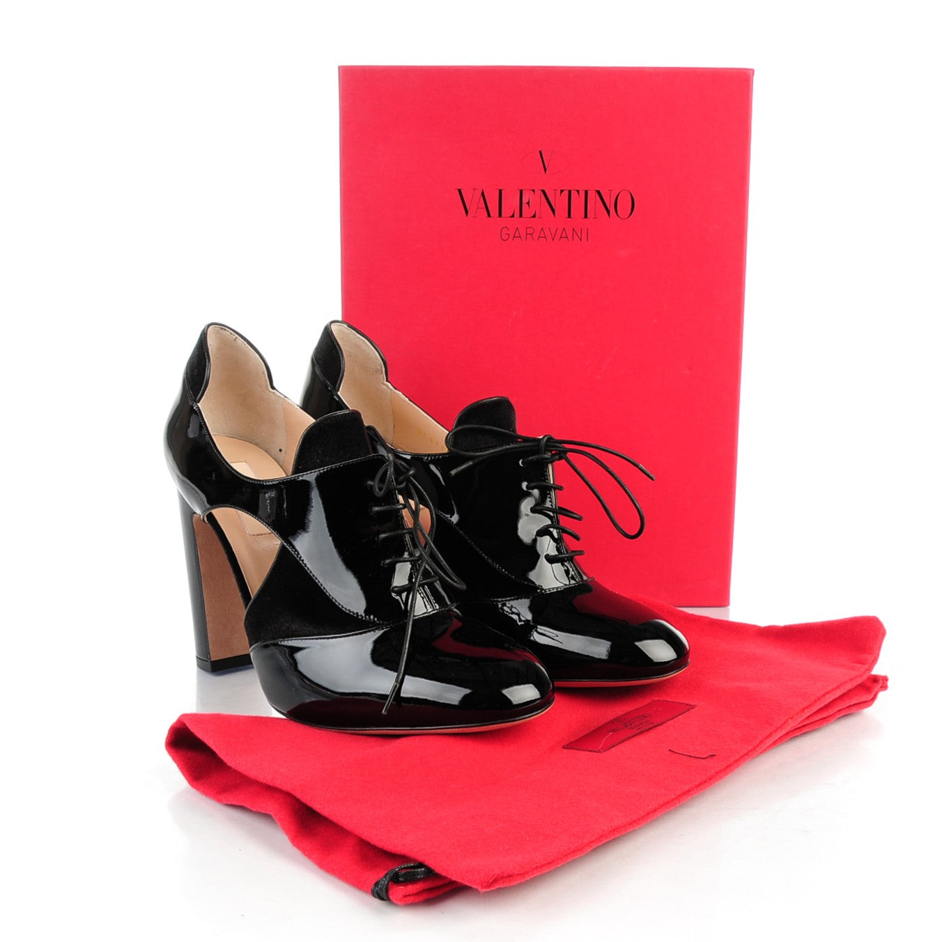 Valentino Garavani Patent Velvet Lace Up 110mm Pumps 39.5 Black 8 of 8