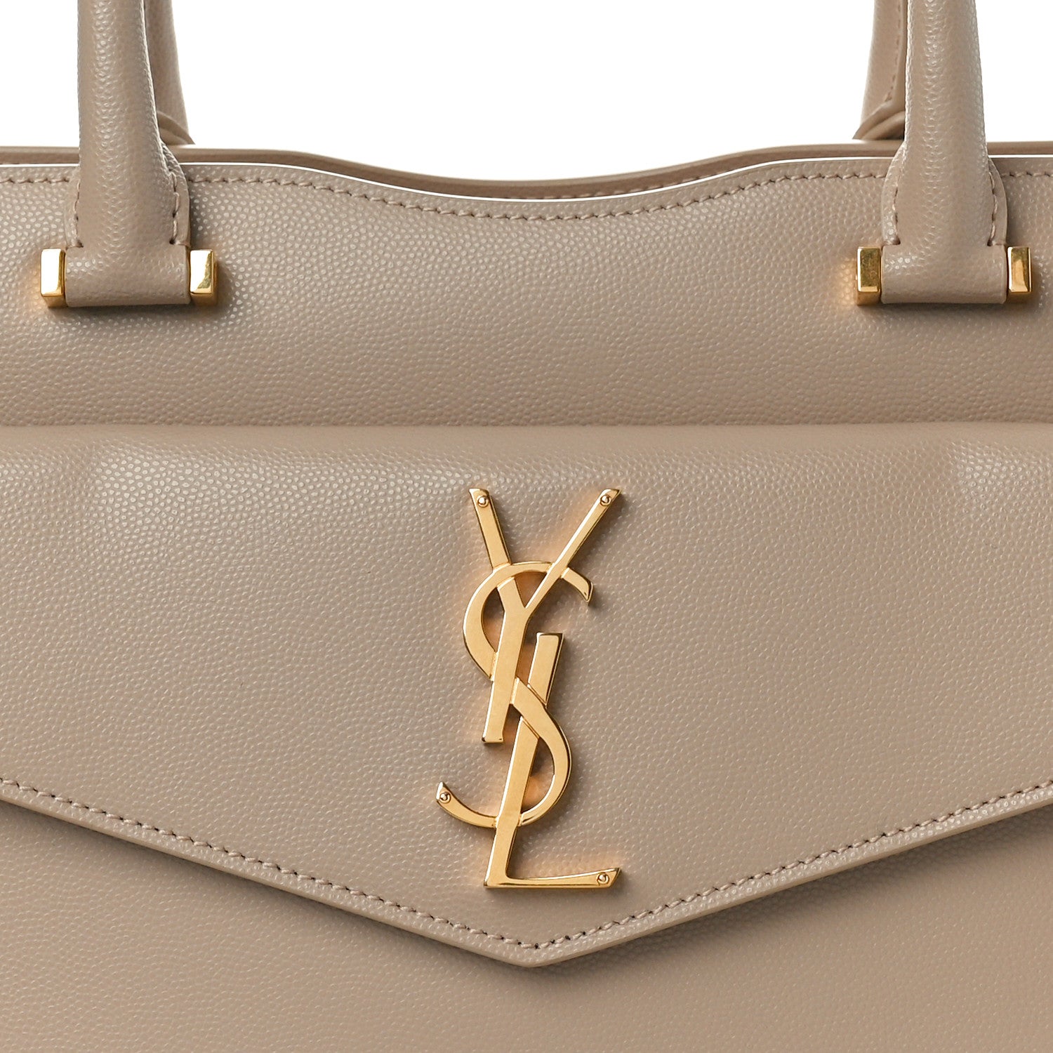 Saint Laurent Grain De Poudre Medium Uptown Tote Dark Beige 8 of 10
