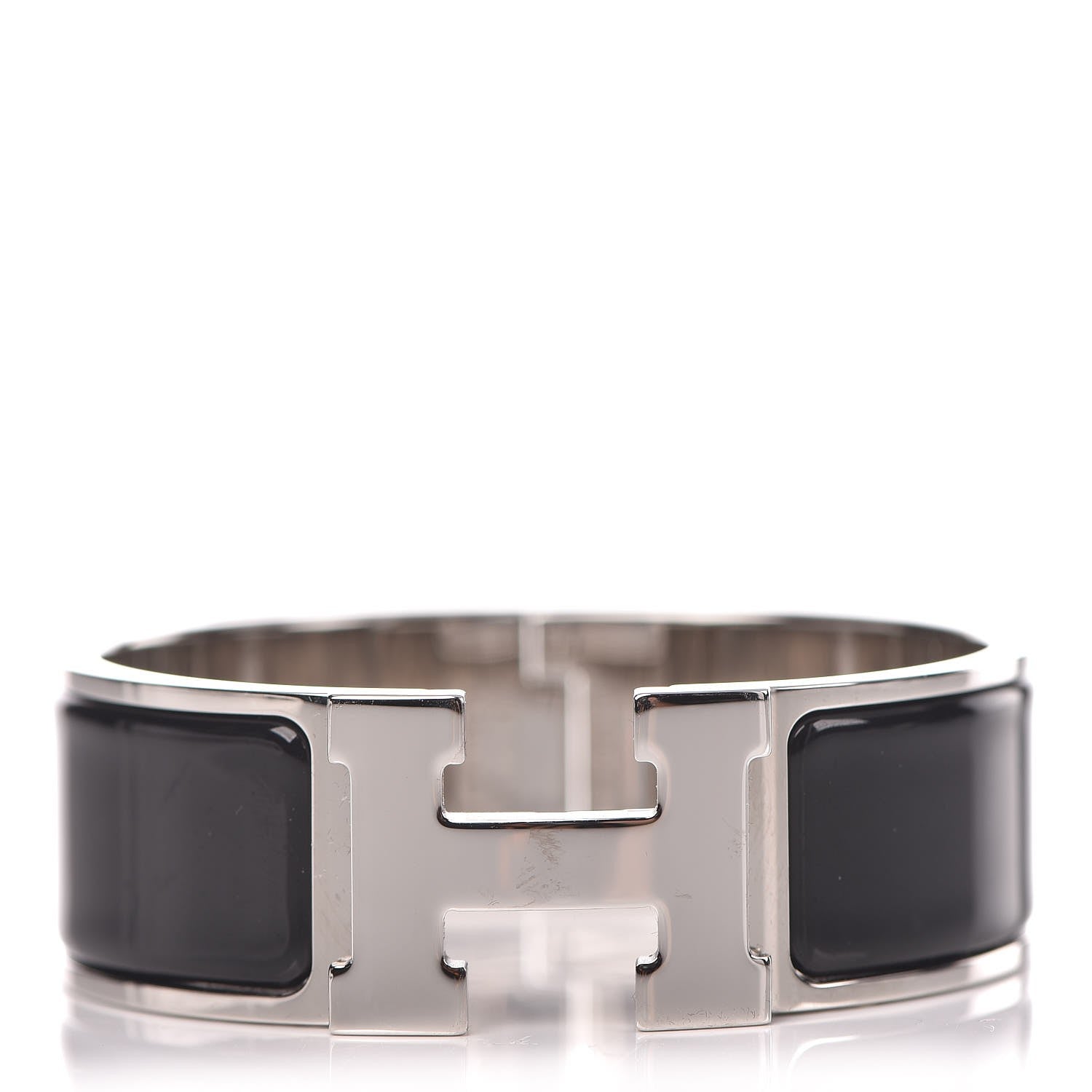 Hermes Enamel Wide Clic Clac H Bracelet PM Black 1 of 6