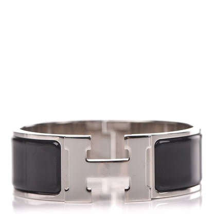 Hermes Enamel Wide Clic Clac H Bracelet PM Black 1 of 6