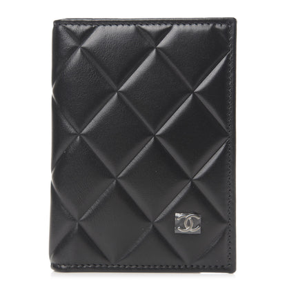 Chanel Lambskin Quilted Card Holder Wallet Black 1 of 8