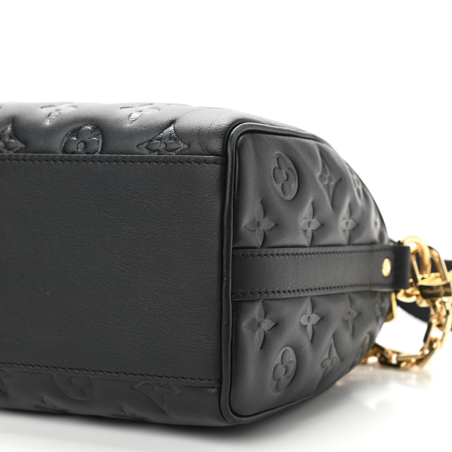 Lambskin Embossed Monogram Speedy 22 Bandouliere Black