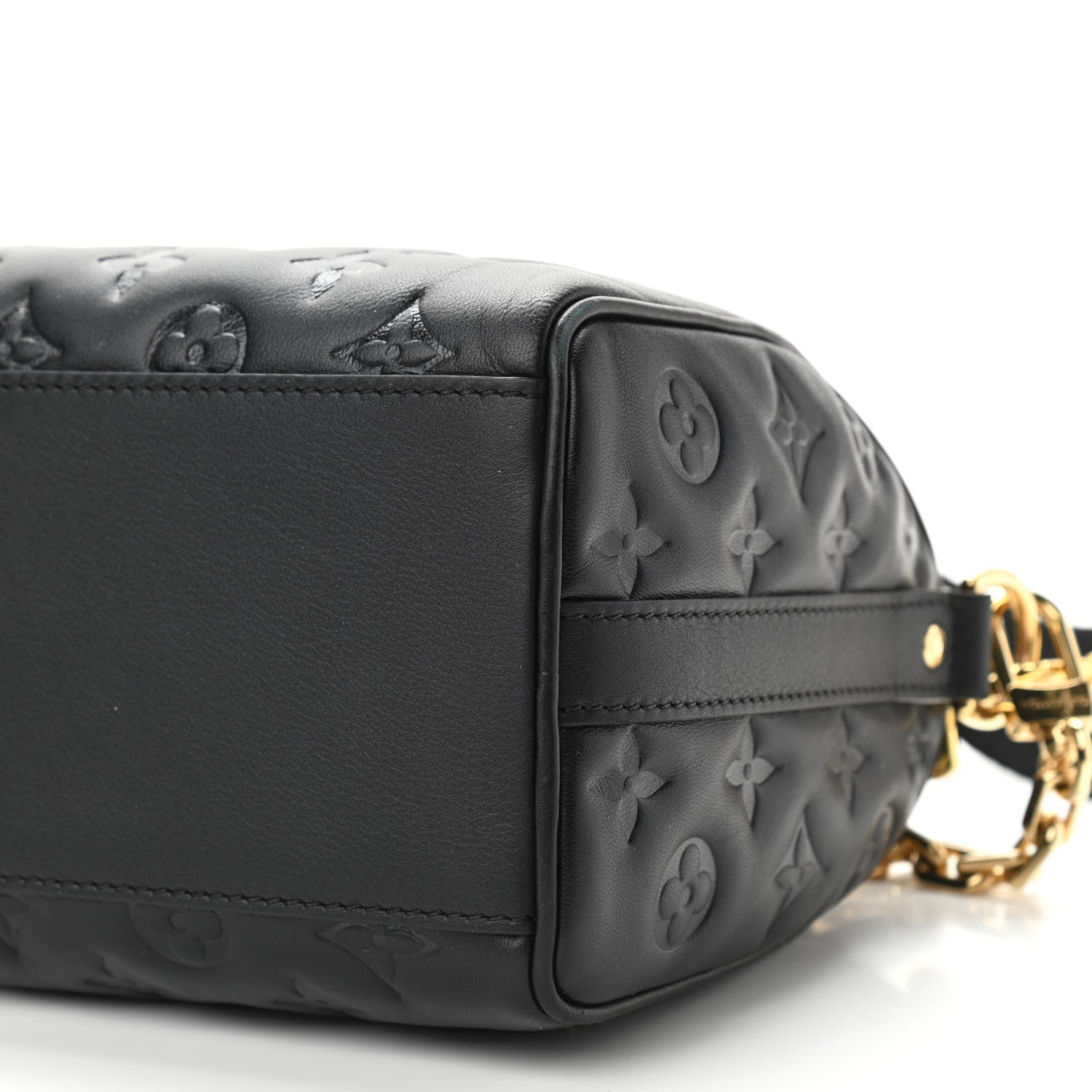 Louis Vuitton Lambskin Embossed Monogram Speedy 22 Bandouliere Black 9 of 9