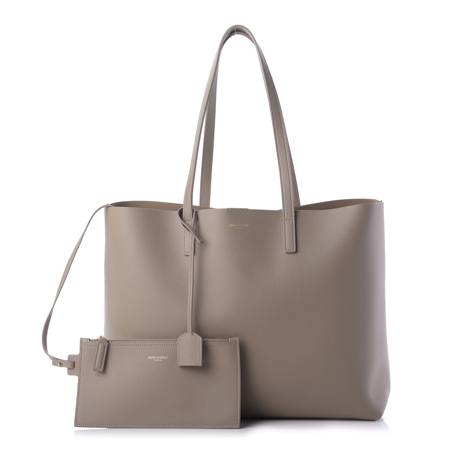 Saint Laurent Calfskin Large Shopping Tote Dark Beige 1 of 8