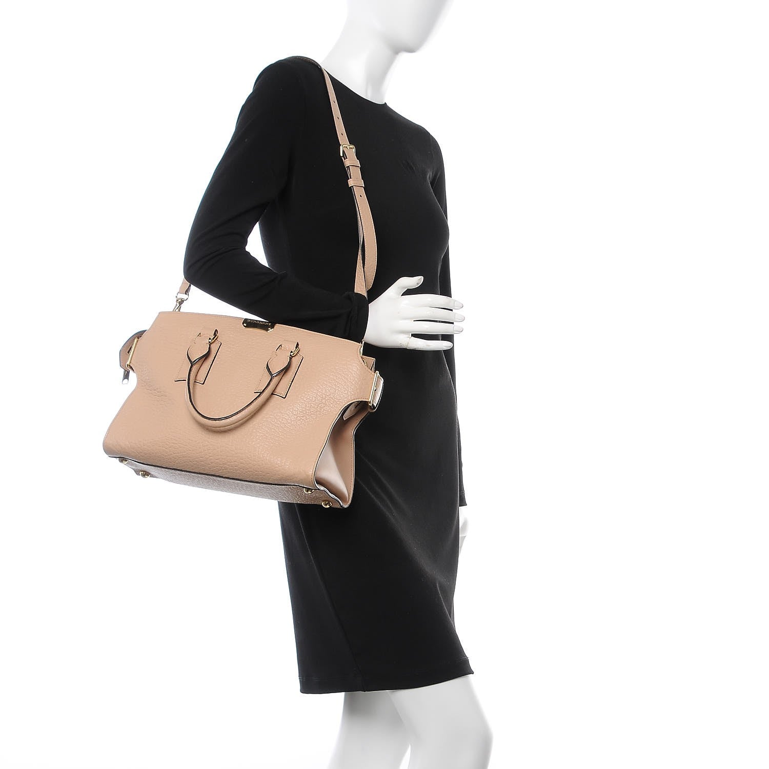 Burberry Signature Grain Medium Gainsborough Beige 2 of 14
