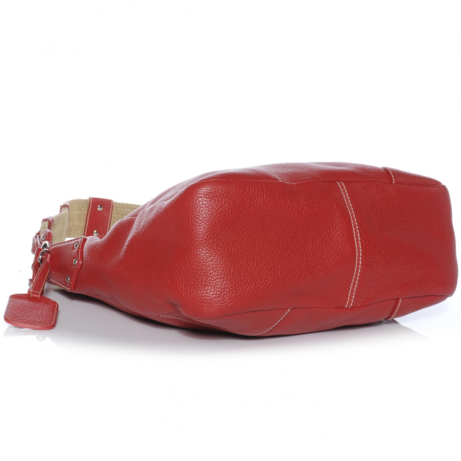 Prada Vitello Daino Hobo Rosso 4 of 8