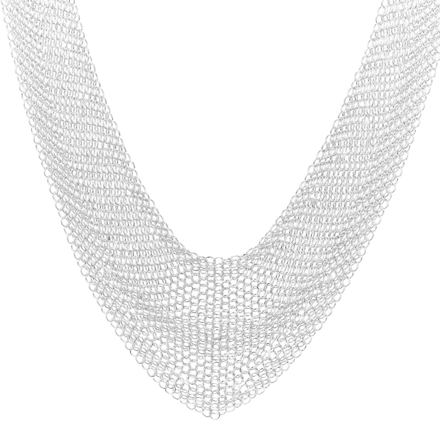 Sterling Silver Elsa Peretti Mesh Bib Necklace