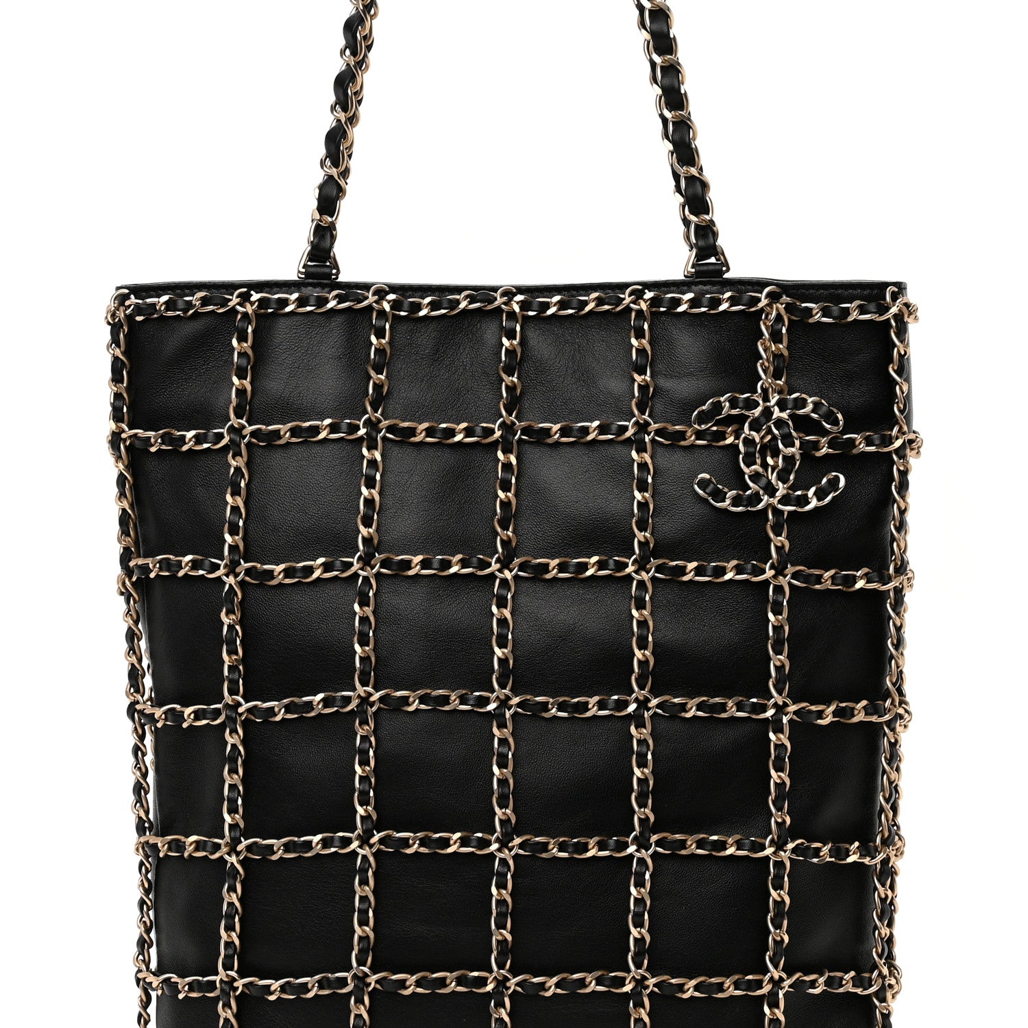 Chanel Lambskin Large Shopping Chain Tote Black 8 of 10