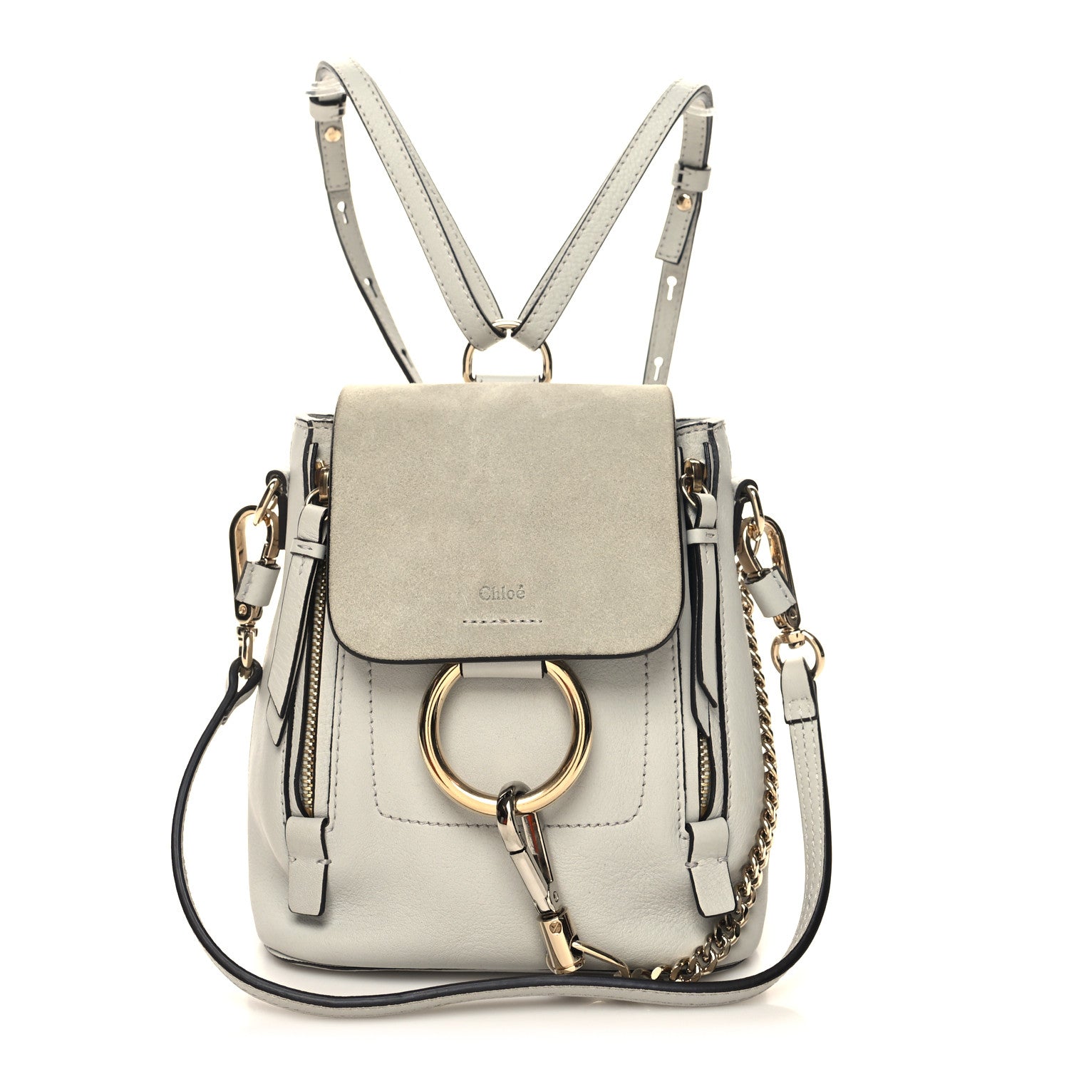 Chloe Suede Calfskin Mini Faye Backpack Airy Grey 1 of 10