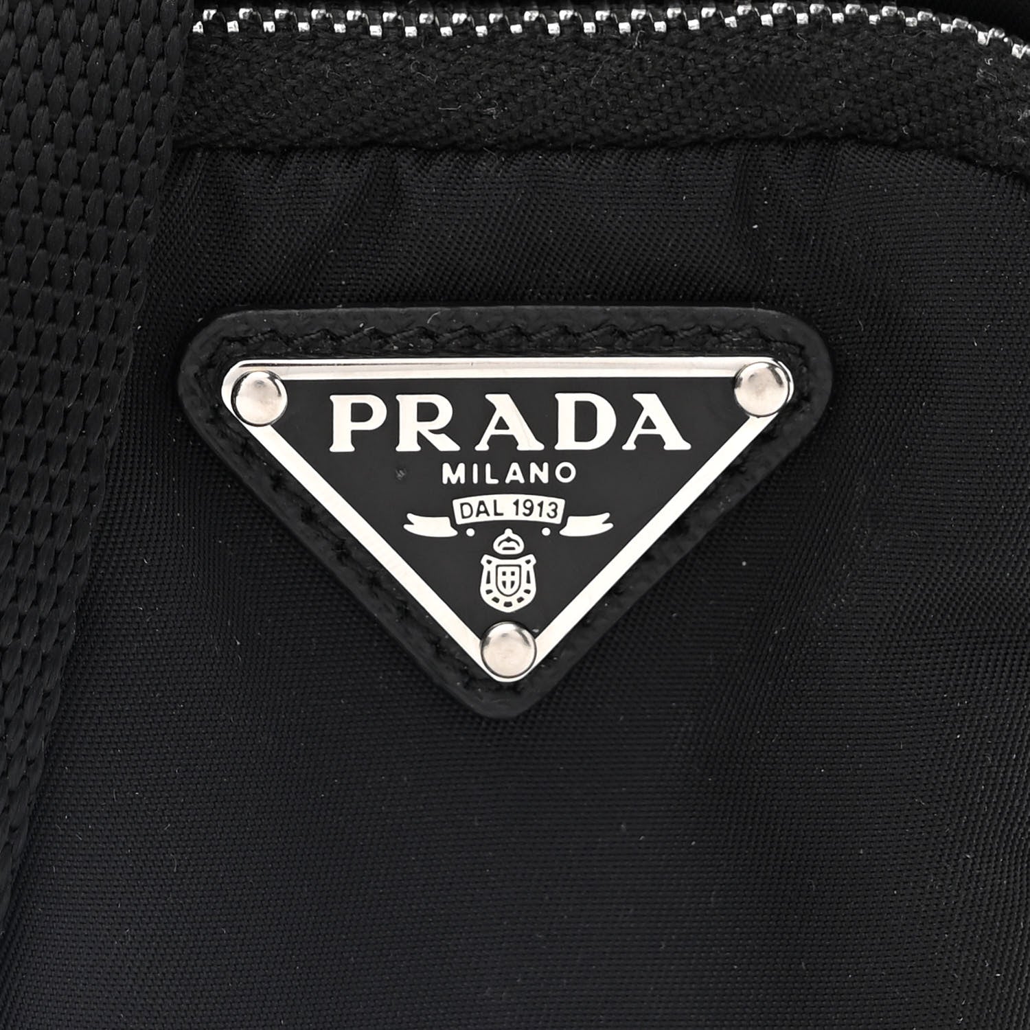 Prada Tessuto Nylon Saffiano Mini Crossbody Pouch Black 9 of 11