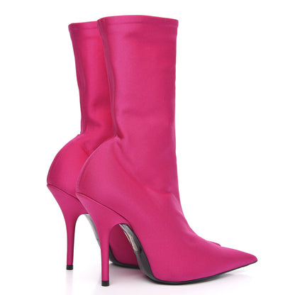 Balenciaga Jersey Crepe Extreme Pointed Toe Knife Booties 36 Dark Pink 4 of 7
