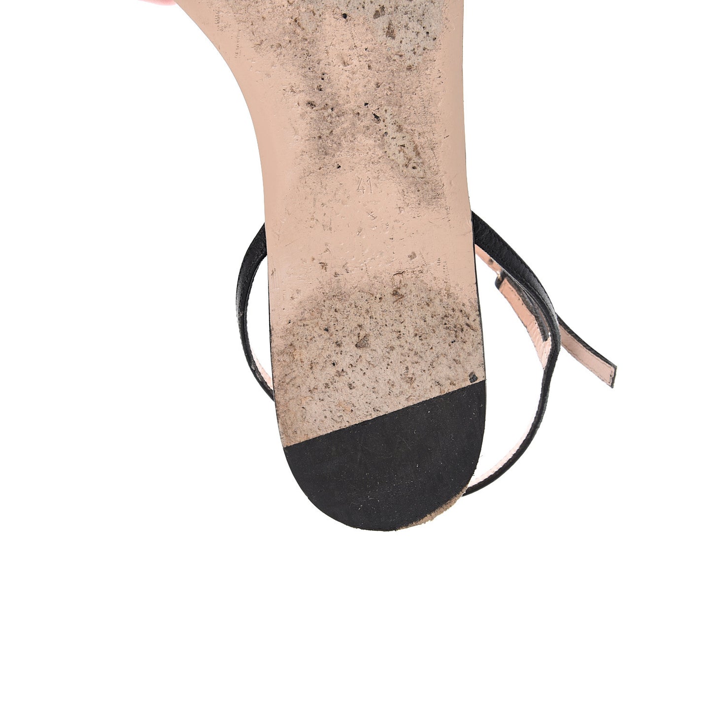 Lifford Calfskin GG Marmont Ankle Wrap Flat Sandals 41 Black