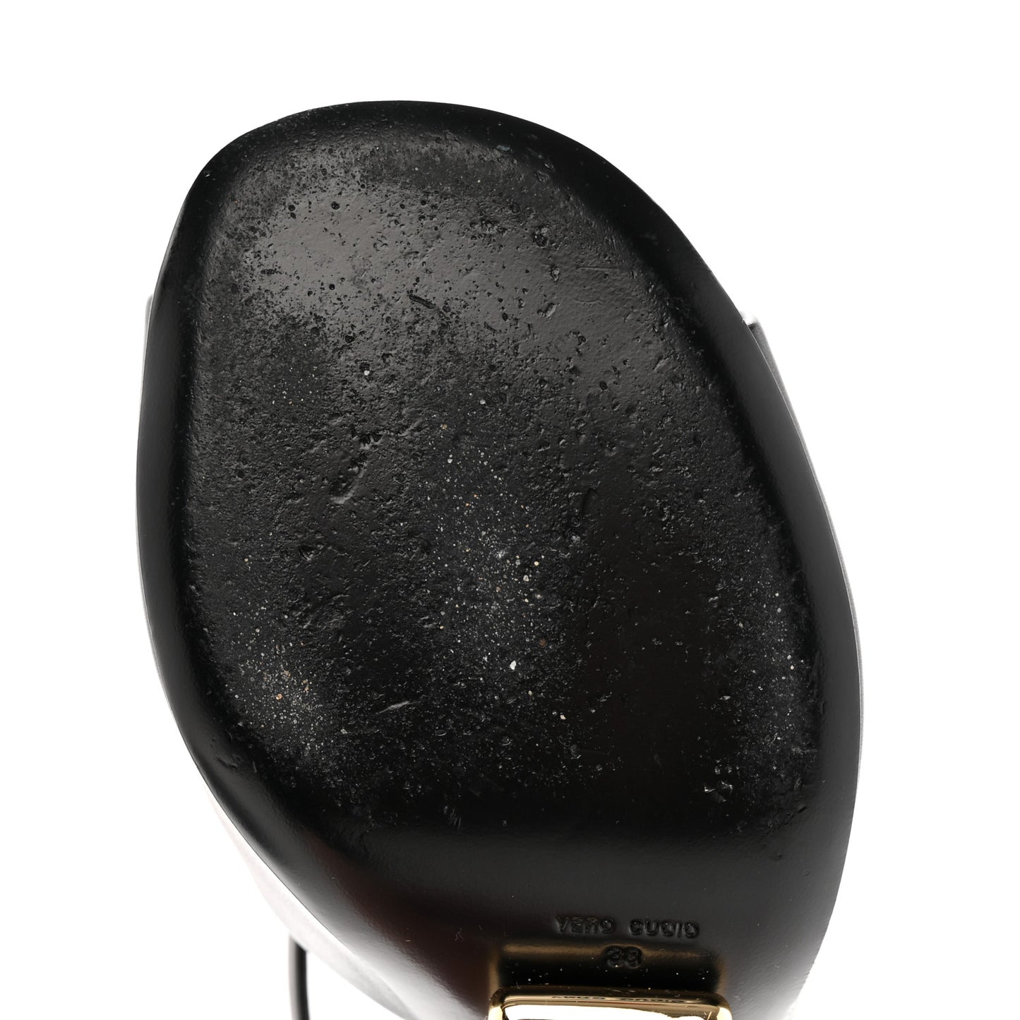 Calfskin Fendi First 95mm Slide Sandals 38 Black