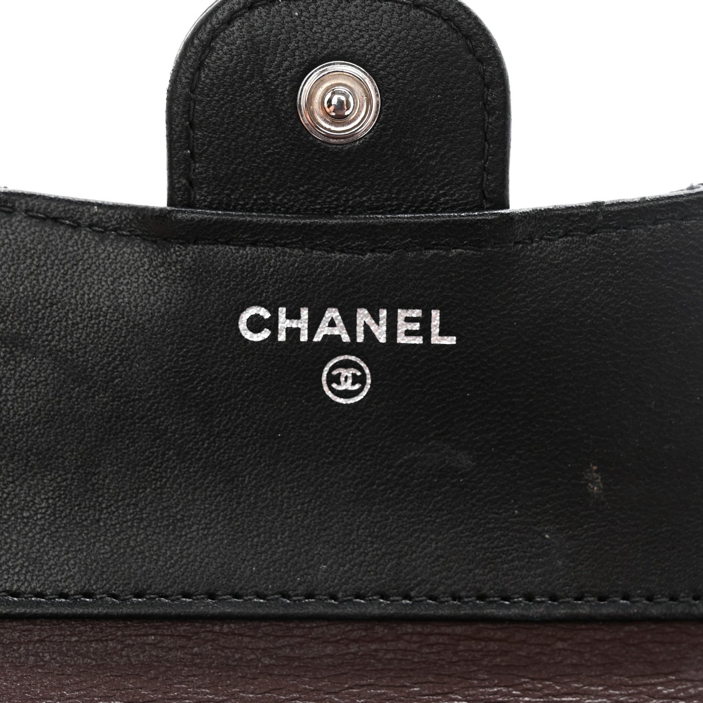 Lambskin Quilted Compact Flap Wallet Black