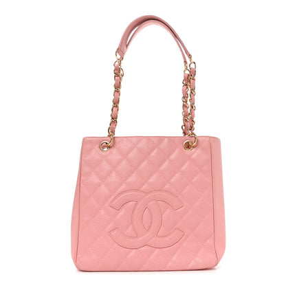 Chanel Caviar Quilted Petit Shopping Tote PST Pink 1 of 9