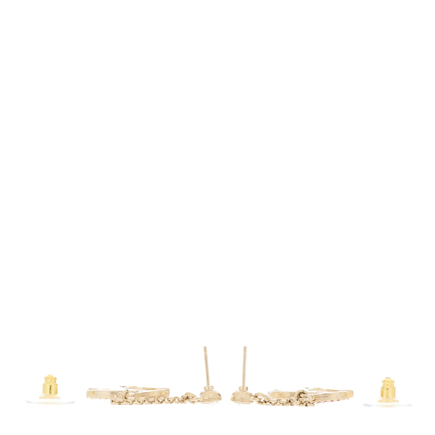 Crystal CC Drop Earrings Gold Multicolor
