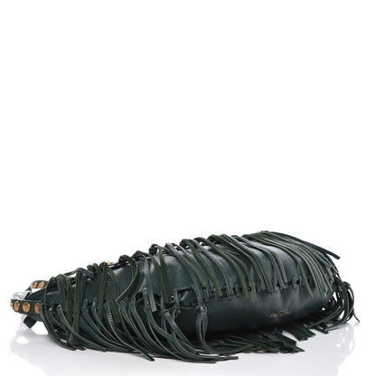 Valentino Garavani Grained Calfskin C-Rockee Fringe Hobo Light Emerald 4 of 12