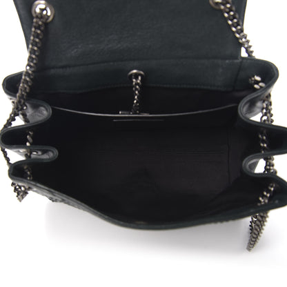 Saint Laurent Vintage Lambskin Chevron Monogram Small Nolita Dark Green 5 of 9