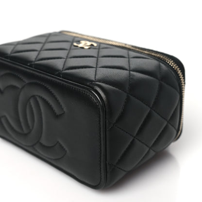 Chanel Lambskin Quilted Small Top Handle Vanity Case With Chain Black 10 of 10
