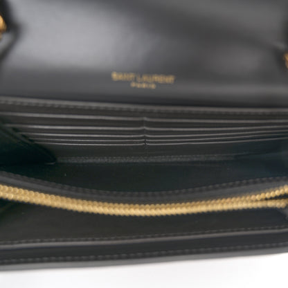 Saint Laurent Glossy Calfskin Monogram Chain Wallet Storm 5 of 9