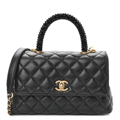 Chanel Calfskin Strass Quilted Mini Coco Handle Flap Black 1 of 9