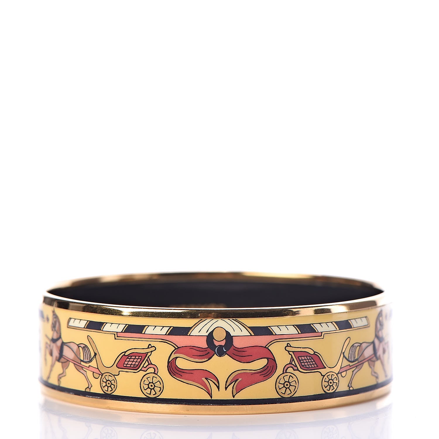 Hermes Enamel Printed Wide Chariots Bracelet 65 3 of 6