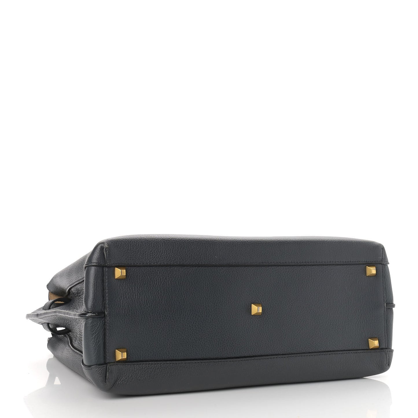 Grained Calfskin Medium Milla Tote Phantom Grey