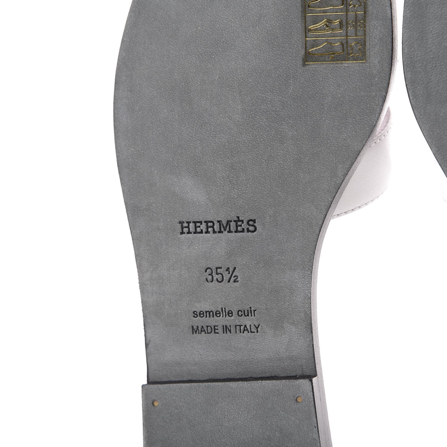 Hermes Box Calfskin Bois De Rose Oran Sandals 35.5 White 8 of 9
