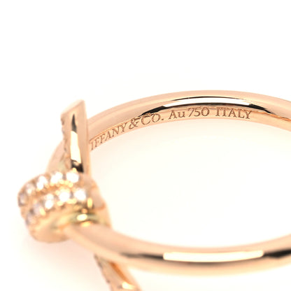 Tiffany 18K Rose Gold Diamond Small Knot Ring 47 4 4 of 5