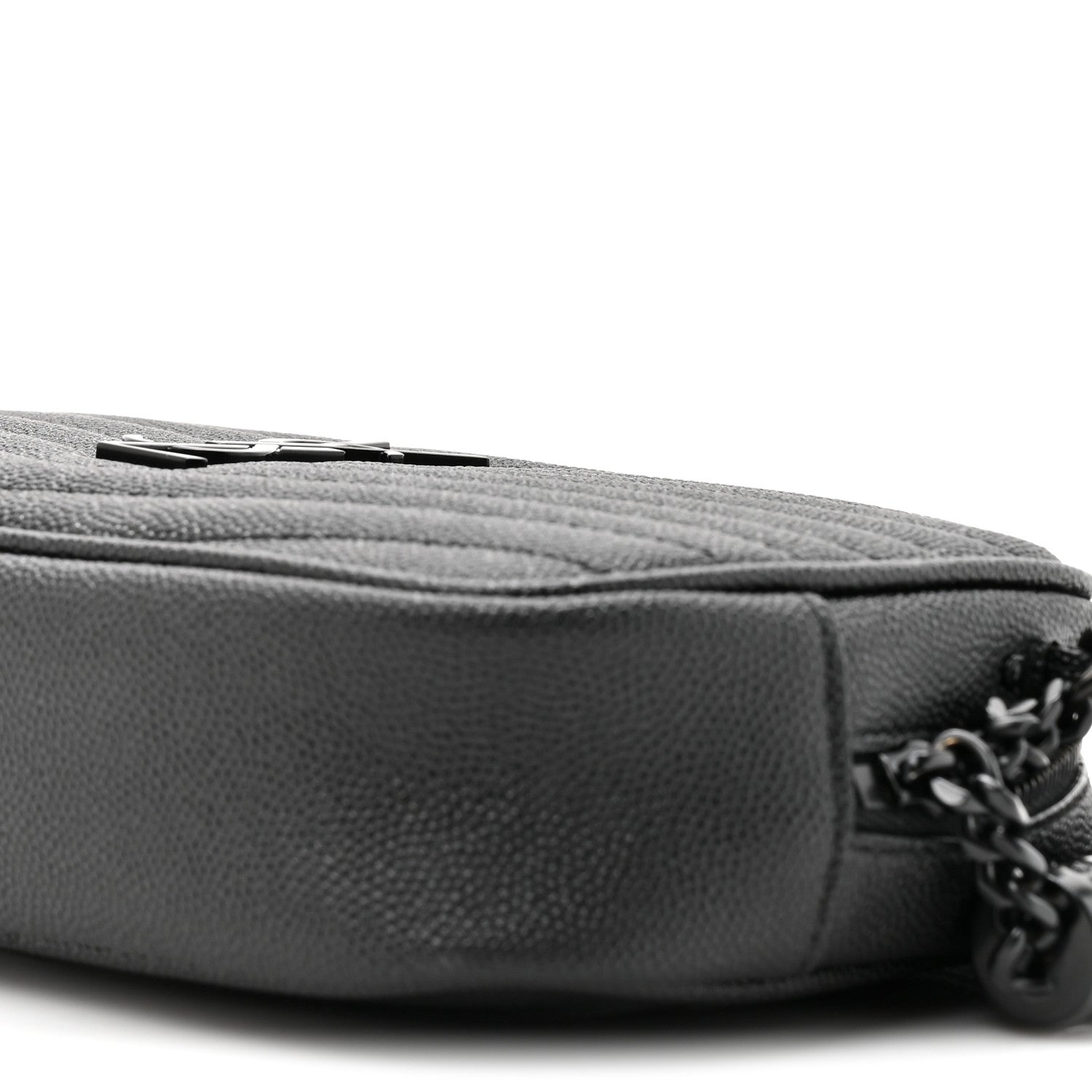 Saint Laurent Grain De Poudre Matelasse Monochrome Monogram Mini Lou Camera Bag Black 9 of 10