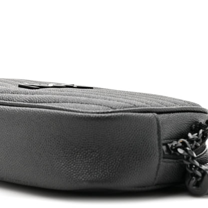 Saint Laurent Grain De Poudre Matelasse Monochrome Monogram Mini Lou Camera Bag Black 9 of 10