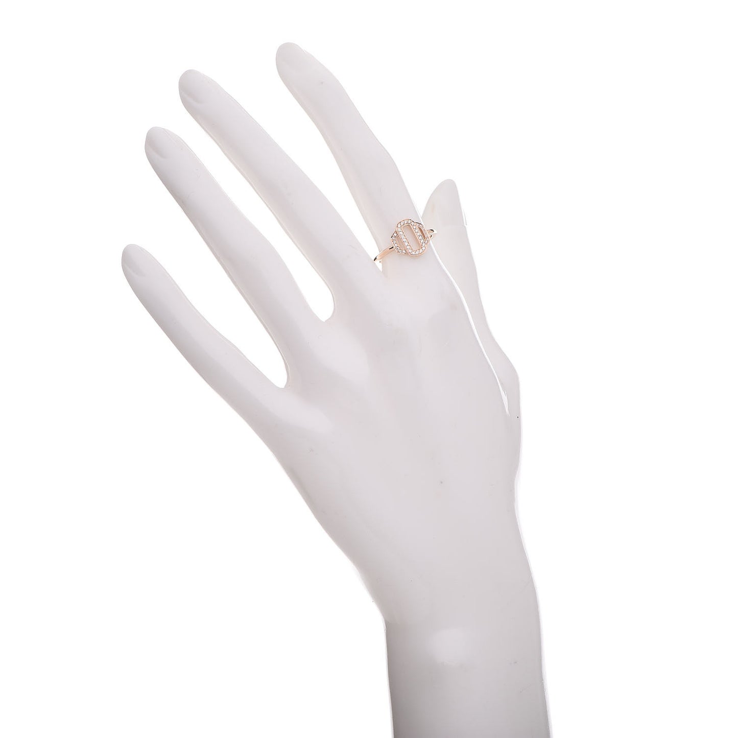 18K Rose Gold Diamond Attelage Ring 50 5.25