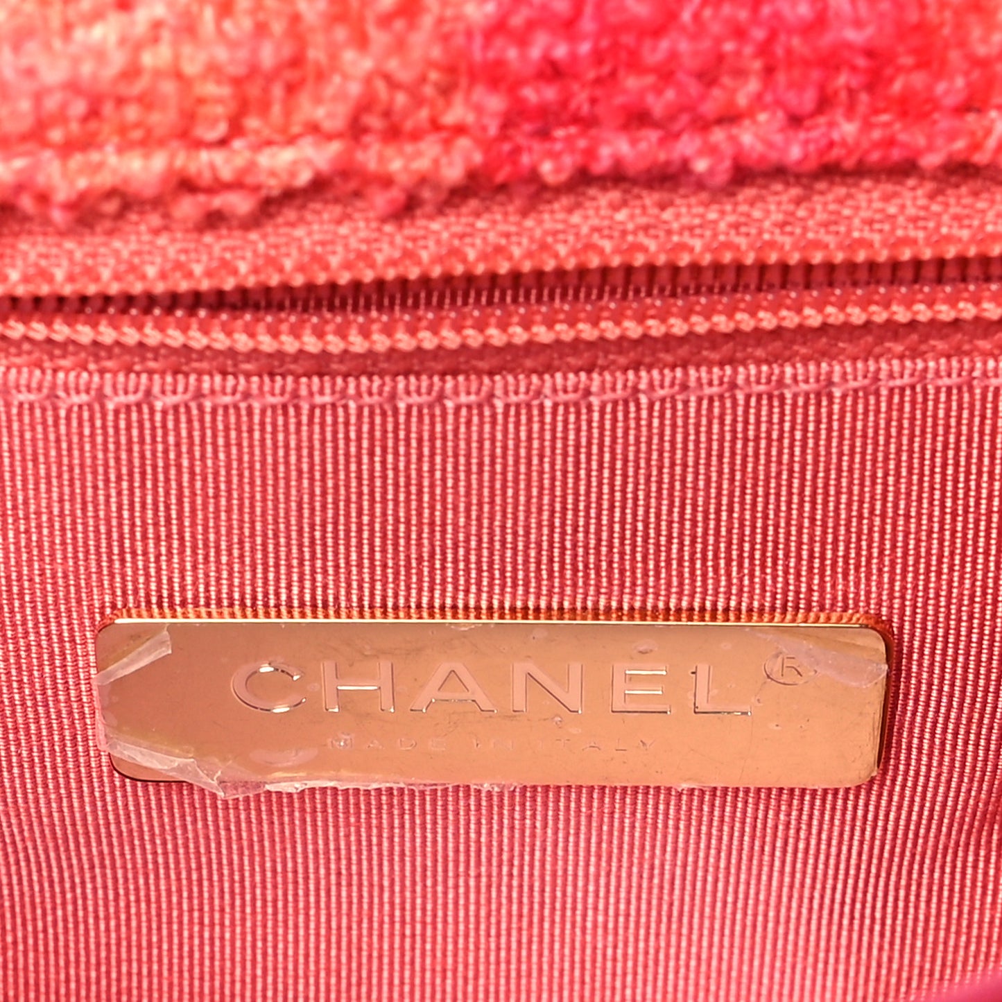 Tweed Quilted Medium Chanel 19 Flap Coral Pink