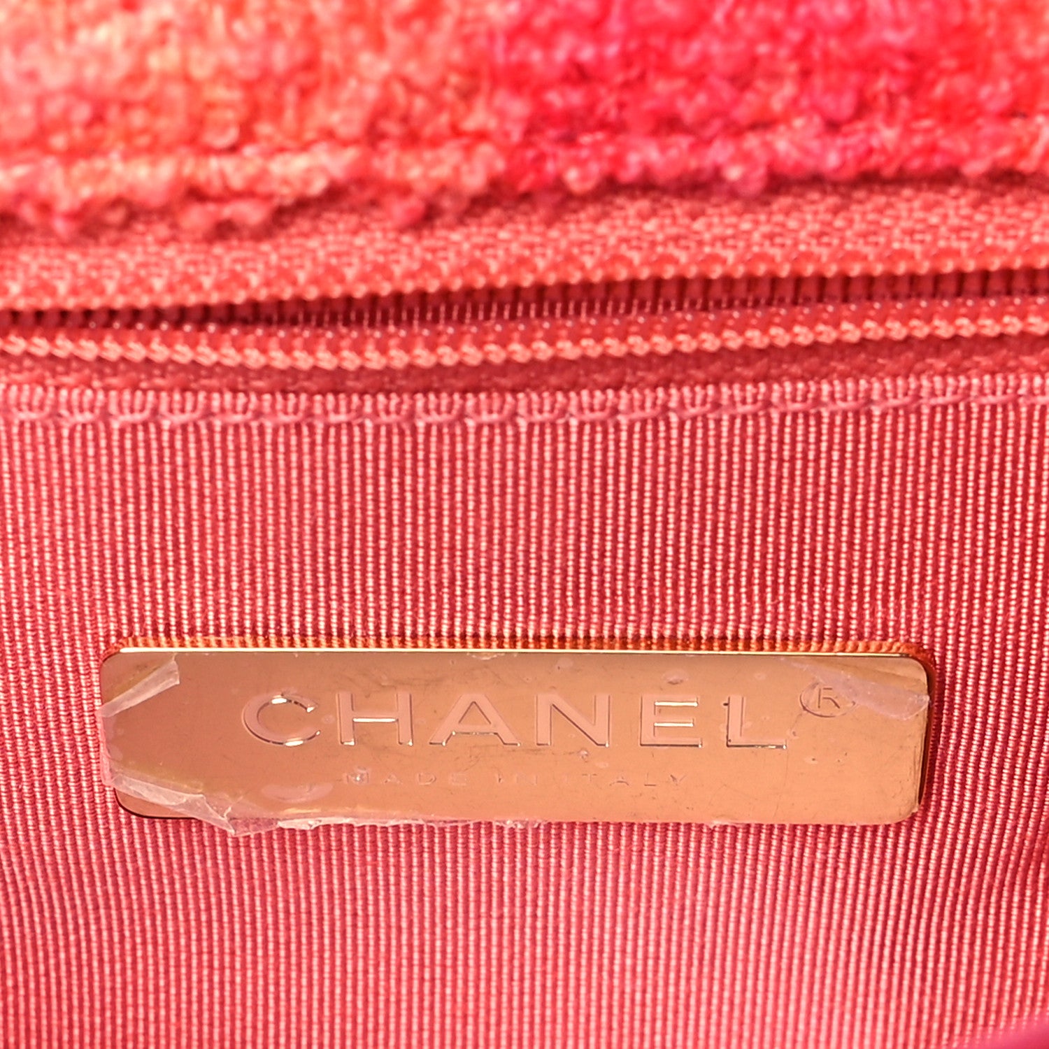 Chanel Tweed Quilted Medium Chanel 19 Flap Coral Pink 7 of 11
