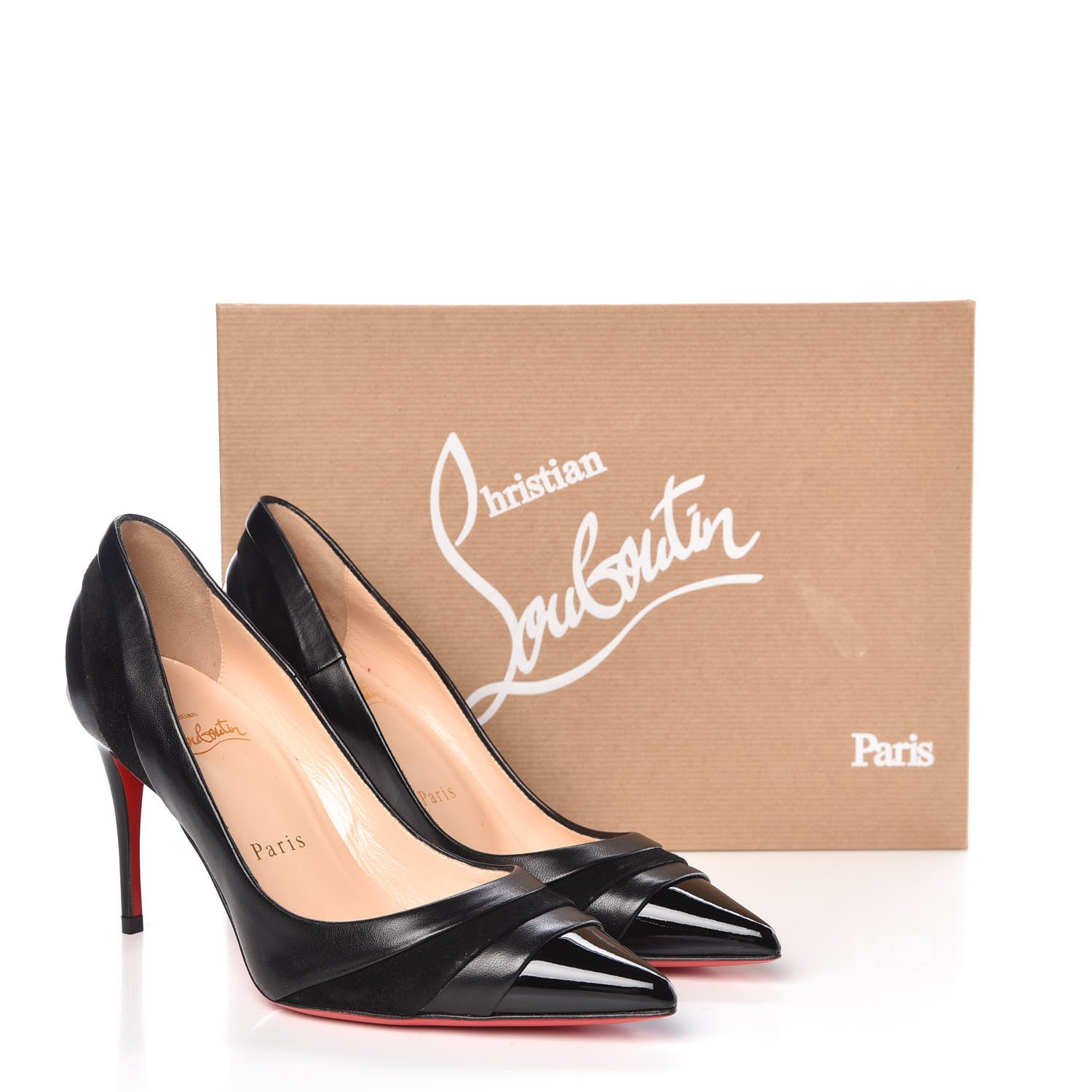 Christian Louboutin Nappa Patent Veau Velours Eklectica 85 Pumps 35 Black 8 of 8