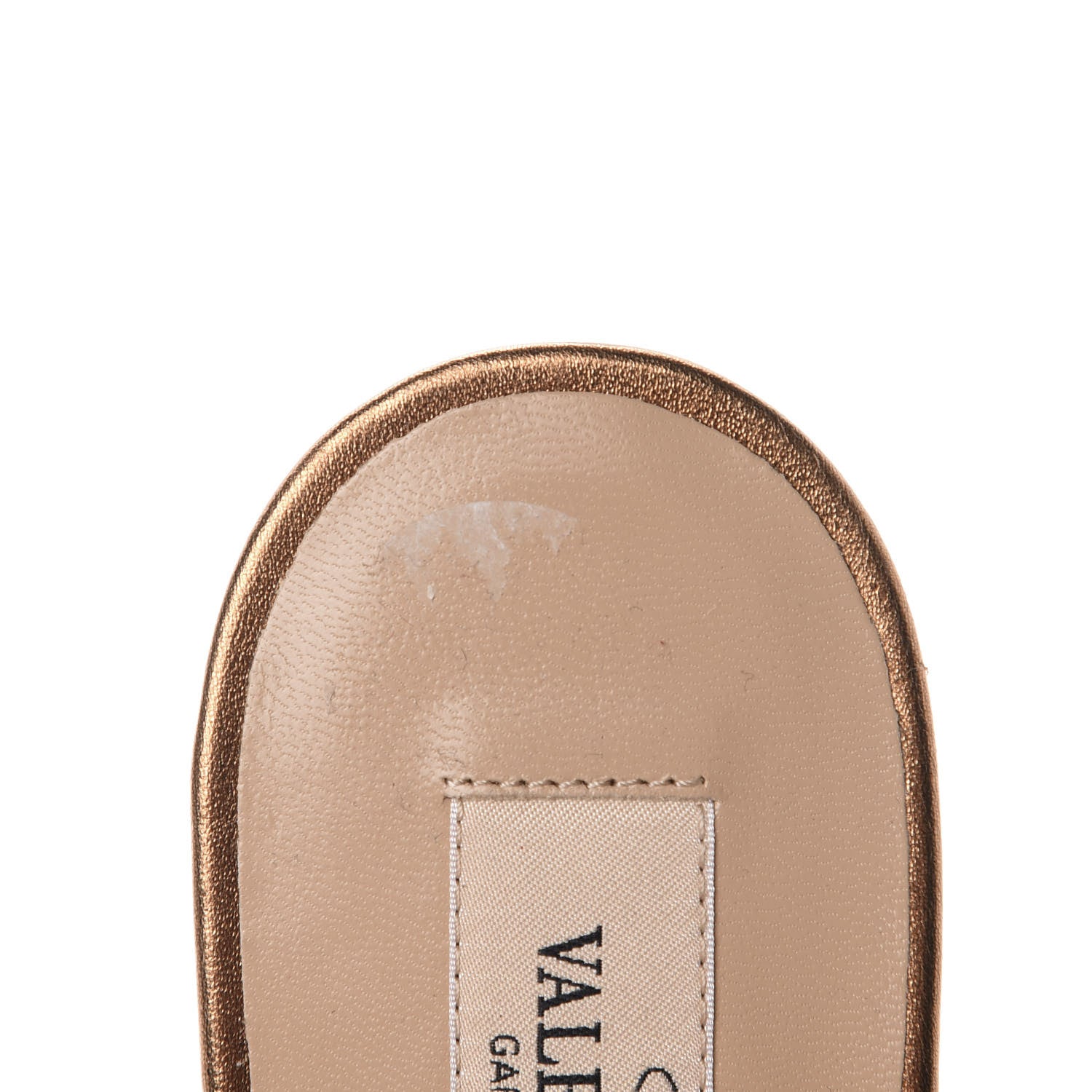 Valentino Garavani Metallic Nappa Rockstud Ankle Wrap Flat Thong Sandals 37 Bronze 9 of 13