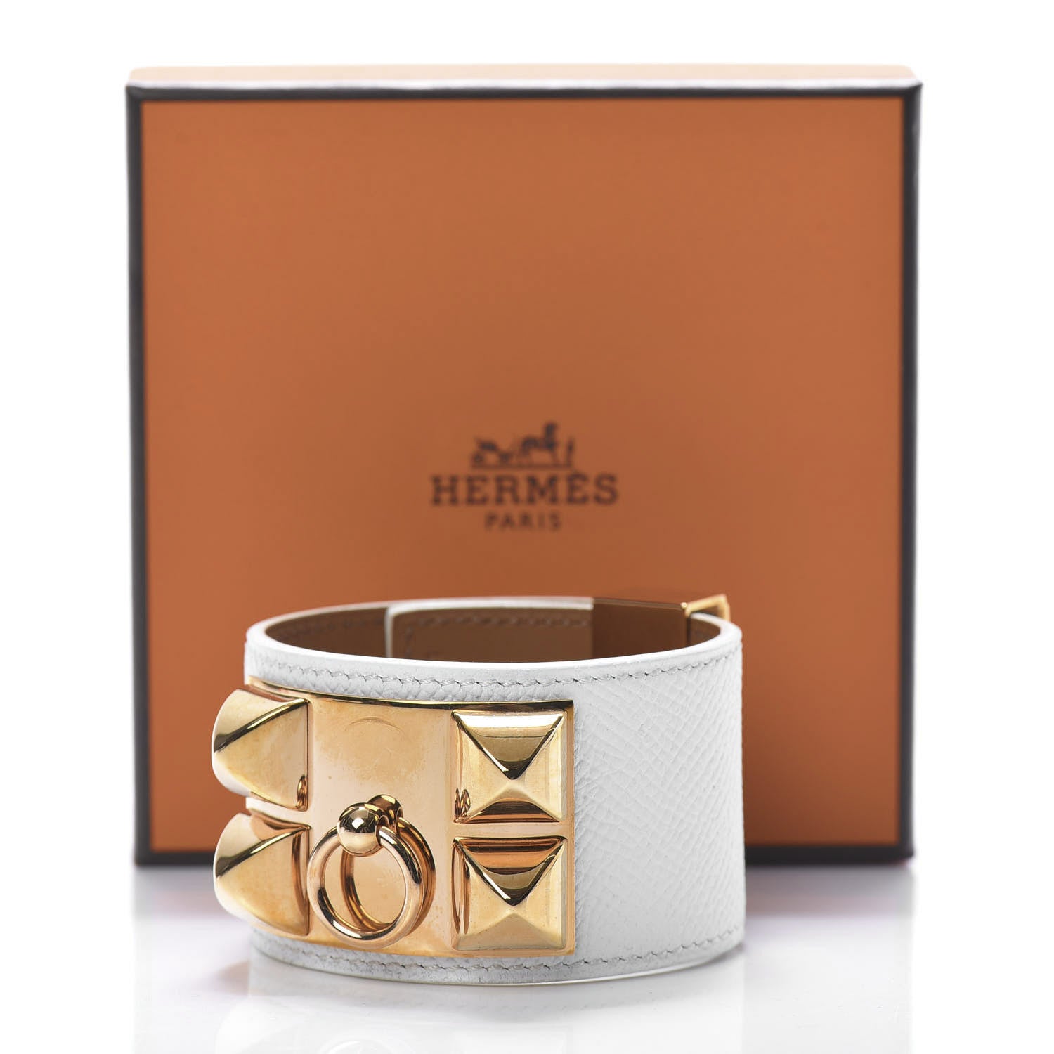 Hermes Epsom Collier de Chien CDC Bracelet T2 White 8 of 8