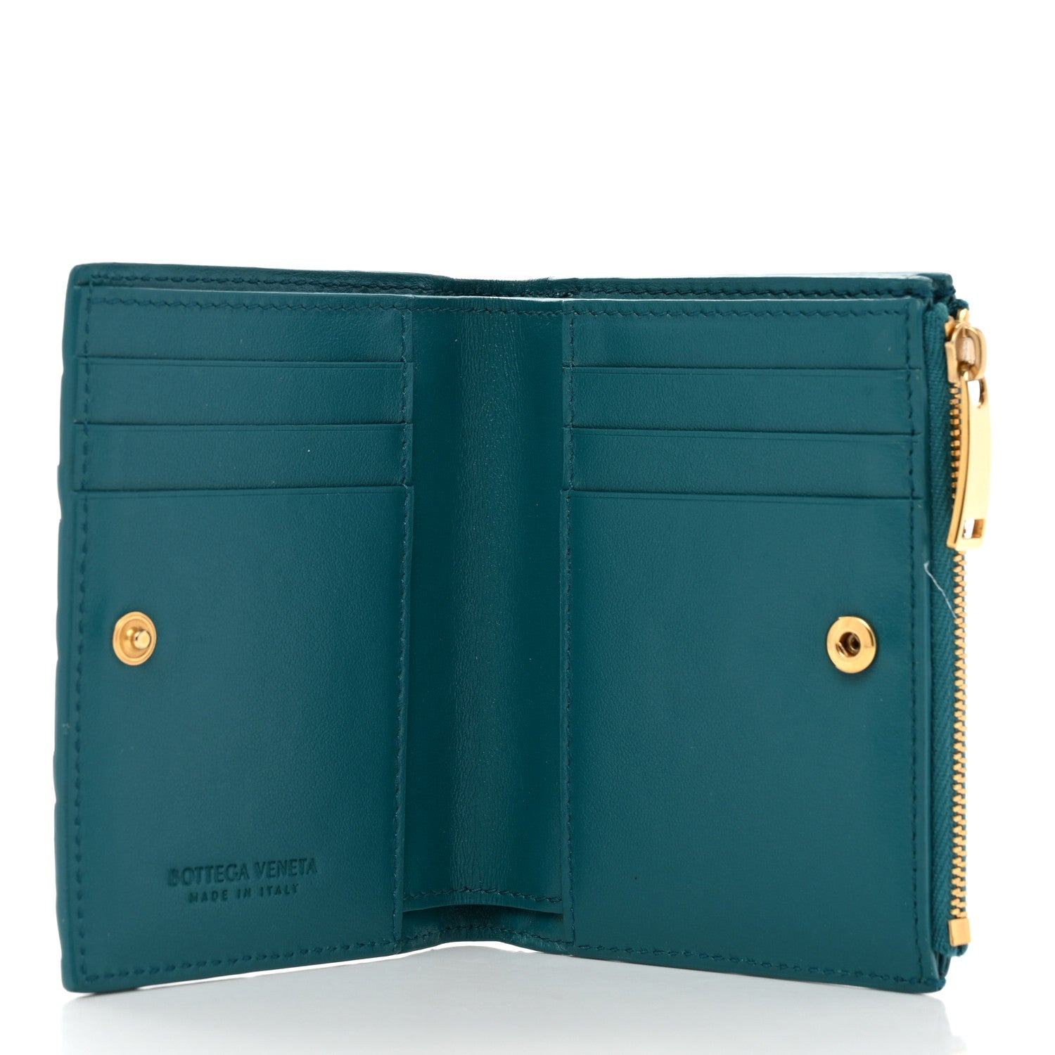 Bottega Veneta Nappa Intrecciato Bifold Zip Wallet Mallard 6 of 8
