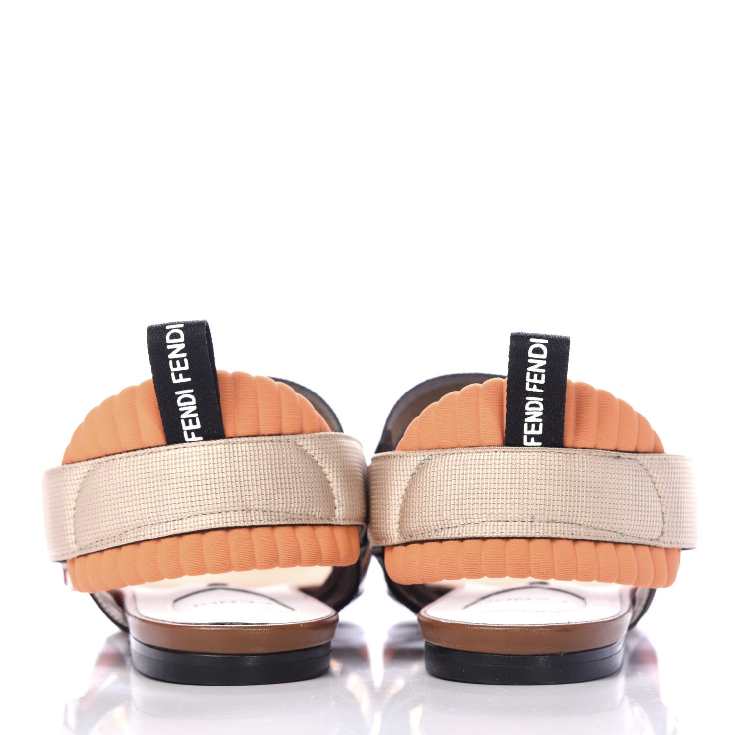 Fendi PVC Calfskin FF Colibri Slingback Ballerina Flats 39 Aranciata Cuoio 7 of 10