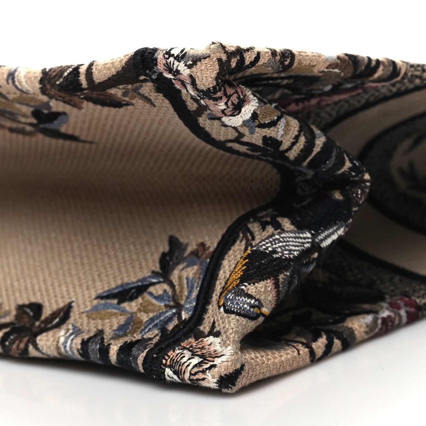 Canvas Embroidered Jardin D'Hiver Medium Book Tote Beige Multicolor
