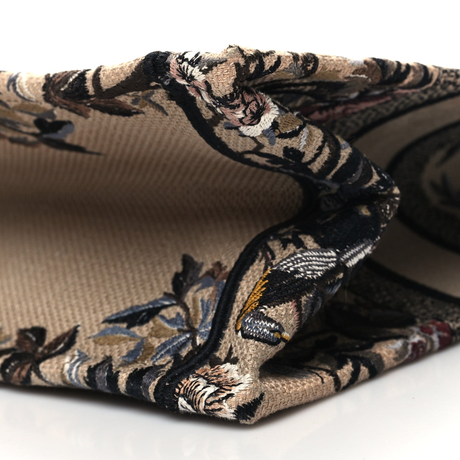 Christian Dior Canvas Embroidered Jardin D'Hiver Medium Book Tote Beige Multicolor 10 of 10