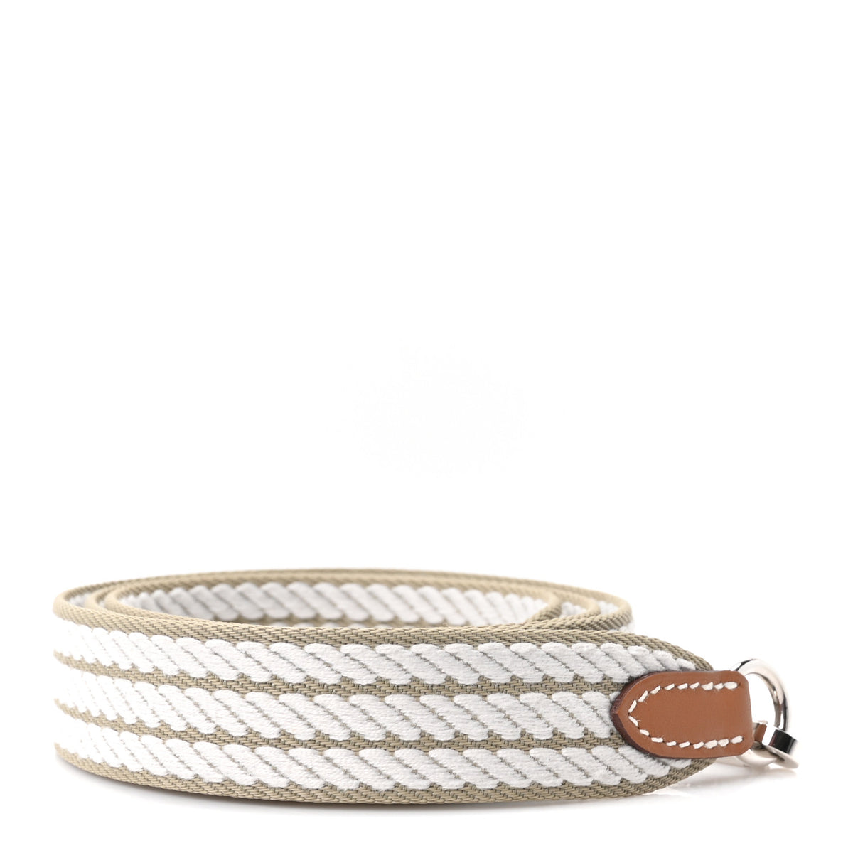 Hermes Toile Swift 25mm Sangle Cordage Shoulder Strap Beige Marfa Gris Pale 2 of 4