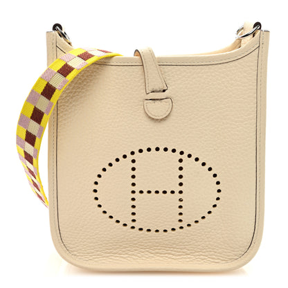 Hermes Taurillon Clemence Maxi Quadrille Evelyne TPM Nata Citron Rouge H Mauve Sylvestre 1 of 9