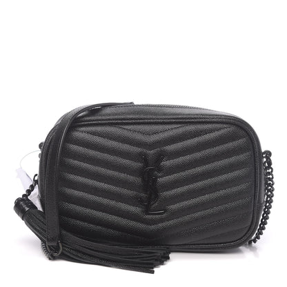 Saint Laurent Grain De Poudre Matelasse Monogram Mini Lou Camera Bag Black 1 of 10