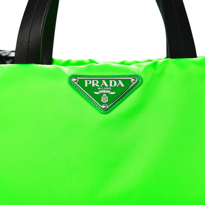 Prada Tessuto Nylon Soft Padded Medium Shopping Tote Verde Fluo 9 of 9
